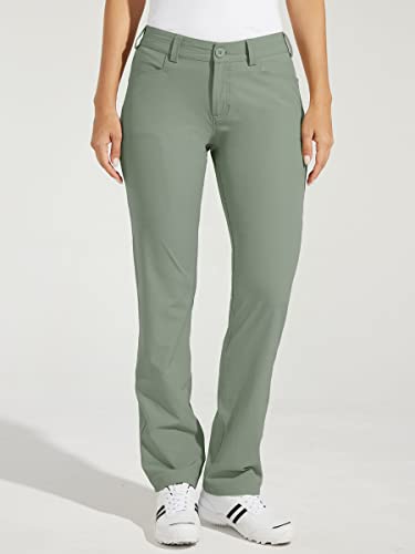 WILLIT Women's Golf Pants Stretch Hiking Pants Quick Dry Lightweight Outdoor Casual Pants with Pockets Water Resistant Sage Green 8