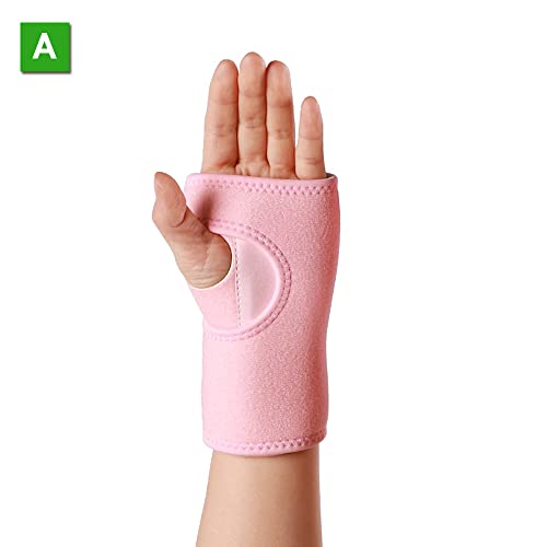 Carpal Tunnel Wrist Brace Night Sleep Wrist Support Wrist Splint Pain Men Women Pink left hand