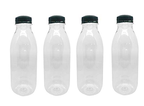 Packware Juice Plastic Bottles - Reusable Drink Containers with Black Lids - Reusable & Leak-Proof Juice Bottles, Great for Storing Homemade Juices Water Smoothies & Much More - 50 Pack(300ml)