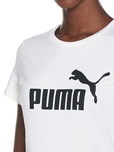 PUMA Women's Essential Logo Tee, White, L