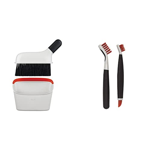 OXO 1334280 Good Grips Compact Dustpan and Brush Set White & Good Grips Deep Clean Brush Set