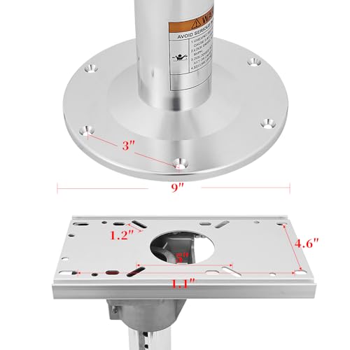 Adjustable Boat Seat Pedestal Height Locking Bases with Slide and Swivel for Locking Boat Seats Captain Chair 13 to 19 Inches Height, Adjustable Boat Seats and Pedestals