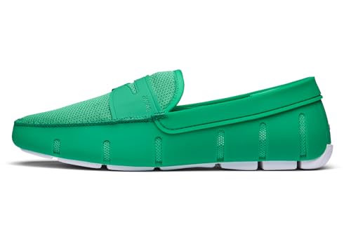 SWIMS Mens Loafers, Casual Summer Lightweight Dress Shoe, Penny Boat & Deck Shoes for Mens Footwear, Grass Green, 14