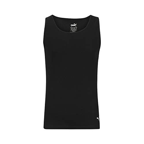 Puma Men's 3 Pack Ribbed Tank Tops, White/Gray/Black, Large