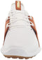 PUMA Men's Ignite Fasten8 Crafted Golf Shoe, Puma White/Gold/Leather Brown, 11