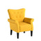 BELLEZE Modern Accent Chair for Living Room, High Back Armchair with Wooden Legs, Upholstered Wingback Chair Padded Armrest Single Sofa Club Chair for Living Room, Bedroom - Allston (Citrine Yellow)