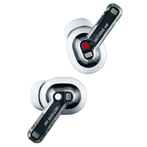 Nothing Ear 2024 White, 45 dB Smart ANC, 24-bit Hi-Res Audio, Up to 40.5 Hours Playtime,11 mm Dynamic Bass Boost, ‎Microphone Included, ChatGPT Integration, Support 2.5W Wireless Charging