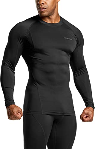 TSLA Men's Cool Dry Fit Long Sleeve Compression Shirts, Athletic Workout Shirt, Active Sports Base Layer T-Shirt TM MUD11-AUK Medium