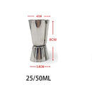 Stainless Steel Jigger Dual Spirit Measure Cup, Useful Bar Accessory for Cocktail, Whisky, Wine, Gin, Vodka（25/50 ML）