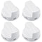 WPW10339443 Gas Range Stove Oven Knob White Replacement Part Cooktop Surface Burner Control Knobs Compatible with Whirlpool Replaces for W10339443 AP6019878 2311009 PS11753189 - Pack of 4