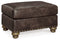 Signature Design by Ashley - Nicorvo Traditional Faux Leather Ottoman w/Nailhead Trim, Coffee Brown 141