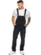 Ze ENZO Mens Denim Blue Black Dungarees Work Fashion Dungaree Casual Overalls Jeans 30 - 50 Waist Sizes, Black, 46W x 32L