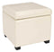 (Cream) - Safavieh Hudson Collection Williamsburg Cream Leather Square Storage Ottoman