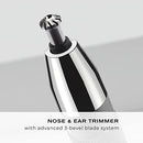 ConairMan Ear, Nose, and Eyebrow Hair Trimmer for Men, Cordless Battery-Powered Trimmer with Professional Metal Handle, Patent 360 Bevel Blade for No Pull, No Snag Trimming Experience