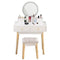 Vanity Makeup Table with Adjustable Light, Touch Screen, Dressing Table with Mirror and Stool, White