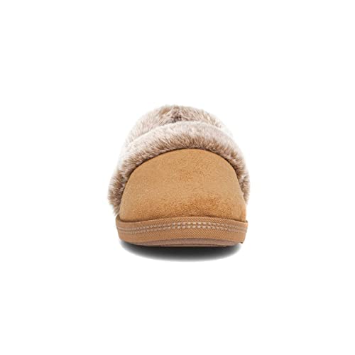 Skechers Cozy Campfire - Team Toasty, Women's Low-Top Slippers, Chestnut Microfiber Suede Faux Fur Line, 10 US