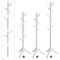 VASAGLE Standing Coat Rack, Solid Wood Coat Rack, Tree-Shaped Coat Rack with 8 Hooks, 3 Height Options, for Clothes, Hats, Bags, for Living Room, Bedroom, Home Office, White RCR60WT