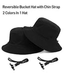 Zylioo Oversize XXL 100% Cotton Bucket Hat,Reversible Trendy Fisherman Hats,Double Side Wear Fishing Summer Sun Hat, 2 PCS Reversible Black, XX-Large