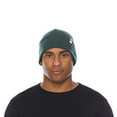 100% Merino Wool Ridge Cuff Beanie - Unisex Warm Winter Hat - Forest Green