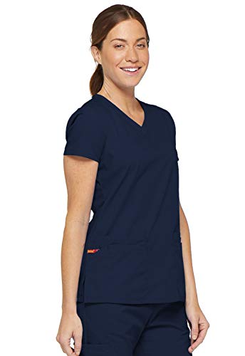 Dickies EDS Signature Women Scrubs Top V-Neck 85906, Navy, Large