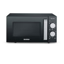 SEVERIN MW 7762 2-in-1 Microwave with Glass Base and Grill, Microwave for Defrosting and Heating, Microwave with Large Usable Surface for Square Tableware, Black/Stainless Steel