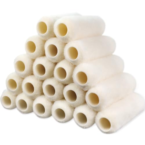 20pcs Paint Roller Covers 9 Inch x 3/4" Nap, High Capacity Lambswool Roller Covers for Paint Rollers, Naps for Paint Roller Brush and Frame, Perfect House Painting Supplies for Textured Rough Surfaces
