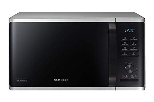 Samsung MW3500K Microwave MS2AK3515AS/EG / 800 W / 23 L Cooking Chamber / 48.9 cm Wide/Scratch-Resistant Ceramic Enamel Interior/QuickDefrost Programmes/Silver