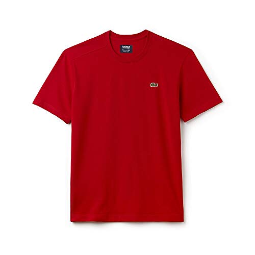 Lacoste Men's Basic Crew Neck Sport Tee, Red, Large