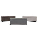 Simpli Home Kingsley Large Storage Ottoman Bench, Stone Grey