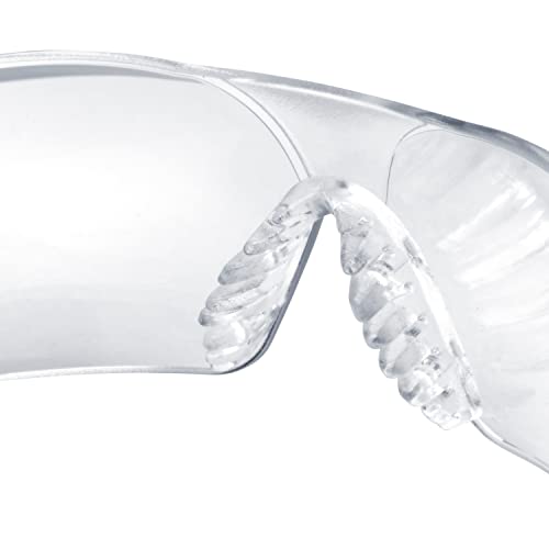 Stanley Clear Lens Transparent Safety Glasses - Clear Safety Glasses For Men & Women - Transparent Arms and Lenses with UV Protection Glasses - Rubber Tipped No-Slip Design - SY1201D