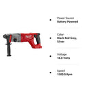 Milwaukee Electric Tool 2713-20 Milwaukee M18 Fuel 18V Lithium-Ion Brushless Cordless SDS Plus D-Handle Rotary Hammer 1 Bare Tool Plastic 17.63 x 3.85 x 6.61