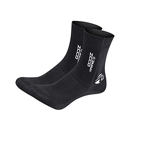 ZCCO 1.5mm/3mm Neoprene Diving Socks,Beach Water Socks for Men Women,Swim Socks for Diving,Snorkeling,Surfing,Water Sports, Black, XX-Large