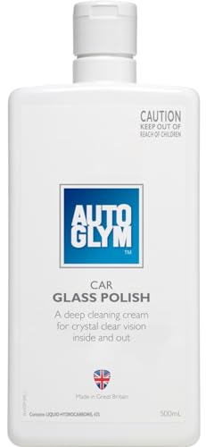 Autoglym Car Glass Polish, 500ml - Windscreen and Car Window Cleaner, Deep Cleaning Cream for Crystal Clear Vision Inside and Out