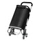 Foldable Shopping Cart Aluminium Shopping Trolley Grocery Bag with Wheels Waterproof Lightweight Utility Cart Tri-Wheel Black 45L