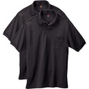 Hanes Men's Short Sleeve Jersey Pocket Polo (Pack of 2) - 4X-Large - Black