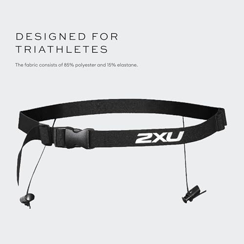 2XU Unisex Race Belt with Loops - Use for Triathlons, Marathons, Running Events, Fully Adjustable - Black/Nero - One Size