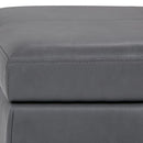 Simpli Home Kingsley Large Storage Ottoman Bench, Stone Grey