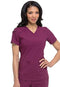Dickies EDS Essentials Scrubs, V-Neck Womens Tops with Four-Way Stretch and Moisture Wicking DK615, Wine, Small