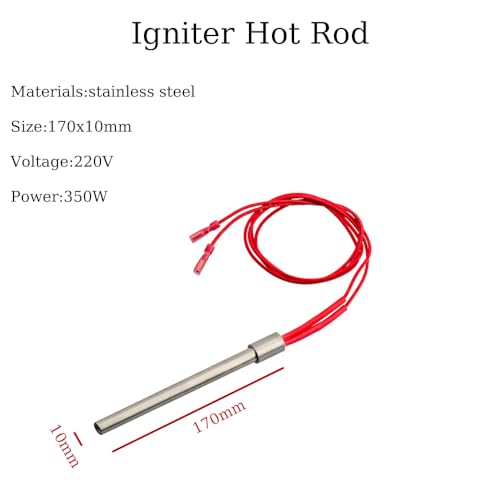 220V 350W Ignition Igniter Hot Rod, Wood Pellet Stove Heater Tube Ignitor Element for Industrial Furnace Fireplace (170mm)