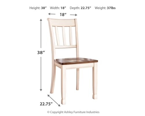 Signature Design by Ashley Dining Chair, Beige, 40.63" W x 18.38" D x11.5 H