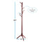 (Cherry) - Zober Premium Wooden Coat Rack Free Standing, with 6 Hooks Lacquered Pine Wood Tree Coat Rack Stand for Coats, Hats, Scarves, Clothes, and Handbags - Cherry Wood Finish