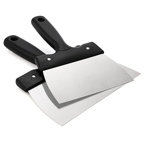 Peohud 2 Pack Coating Spatula for Chocolate, Stainless Steel Chocolate Scraper, Chocolate Thermostat Spatula for Smoothing Dough, Cake