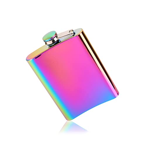 Portable Hip Flask, 8oz Colored Leak Proof Stainless Steel Flasks for Alcohol - Great Gift Idea Flask