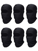 6 Pieces Face Balaclava Ski Mask Cover Winter Ice Silk UV Protection Full Cover for Women Men Outdoor Sports, Black, One size