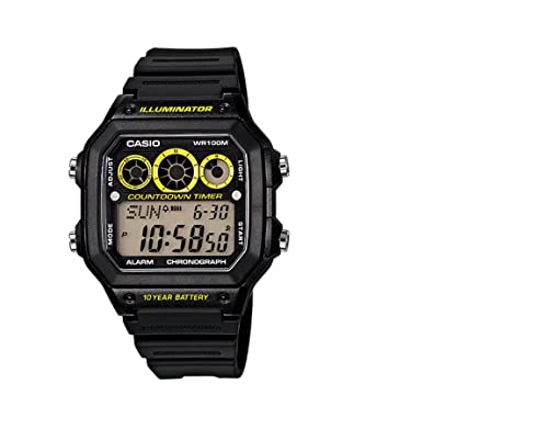 Casio AE1300WH-8A Unisex Black Digital Watch with Black Band