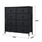 Luxsuite Chest of 8 Drawers Cabinet Tower Dresser Organizer Clothes Toys Storage Unit Fabric Bin Steel Frame Living Room Bedroom Hallway Entryway Furniture Black