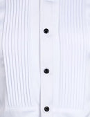 ZEROYAA Mens Slim Fit Long Sleeve Tuxedo Dress Shirts/Prom Performing Shirts, Z54-white Black, X-Large