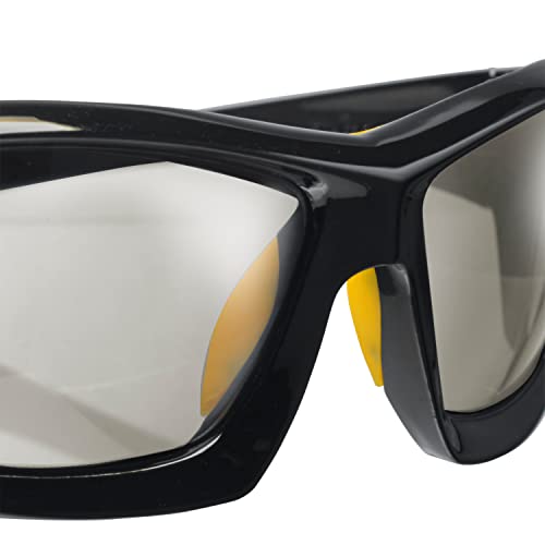 Stanley In-Out Lens Full Frame Safety Glasses - Outdoor Grey Tinted Lens High UV Protection Glasses - Black Frames and Padded Brow Guard - Rubber Tipped No-Slip Design - SY180-9D