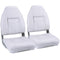 NORTHCAPTAIN S1 Deluxe High Back Folding Boat Seat,Stainless Steel Screws Included,White(2 Seats)