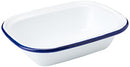 Zenker Enamel Large Pie Dish, Vintage Design, Suitable for Oven and Stove, Dishwasher Safe, Tray, Tin, Dimensions, 26x19.5x6cm, Colour, White, Blue, 687541